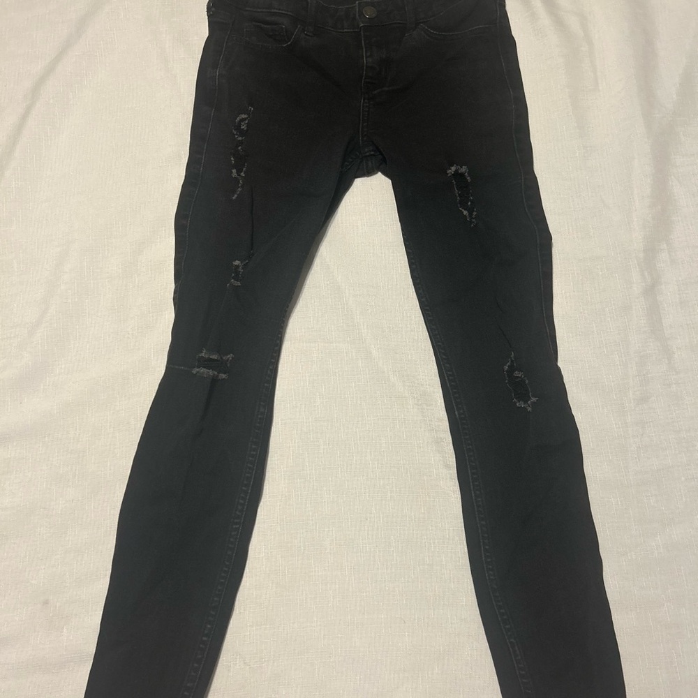 Hollister Dark Skinny Jeans with Ripped Details